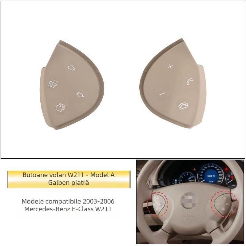 Potrivit pentru butoanele volanului vechi Mercedes-Benz E-Class W211 E200E260E300L, butoane volan multifuncționale