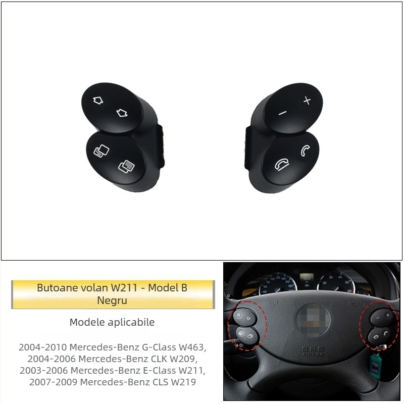 Potrivit pentru butoanele volanului vechi Mercedes-Benz E-Class W211 E200E260E300L, butoane volan multifuncționale