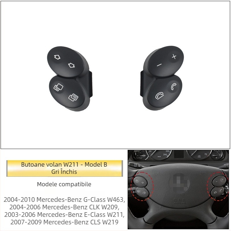 Potrivit pentru butoanele volanului vechi Mercedes-Benz E-Class W211 E200E260E300L, butoane volan multifuncționale