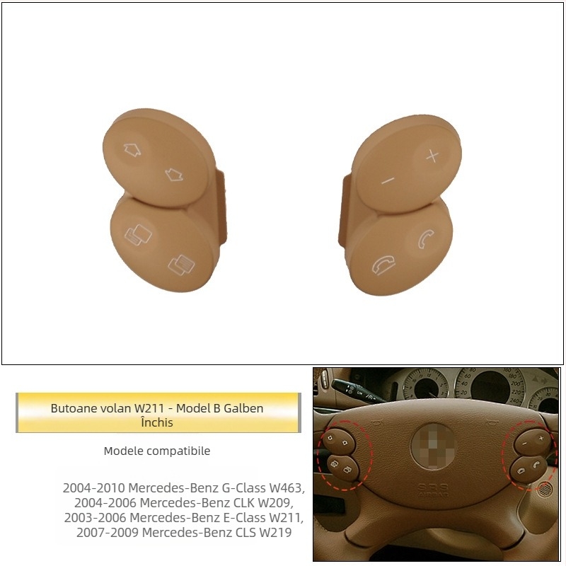 Potrivit pentru butoanele volanului vechi Mercedes-Benz E-Class W211 E200E260E300L, butoane volan multifuncționale