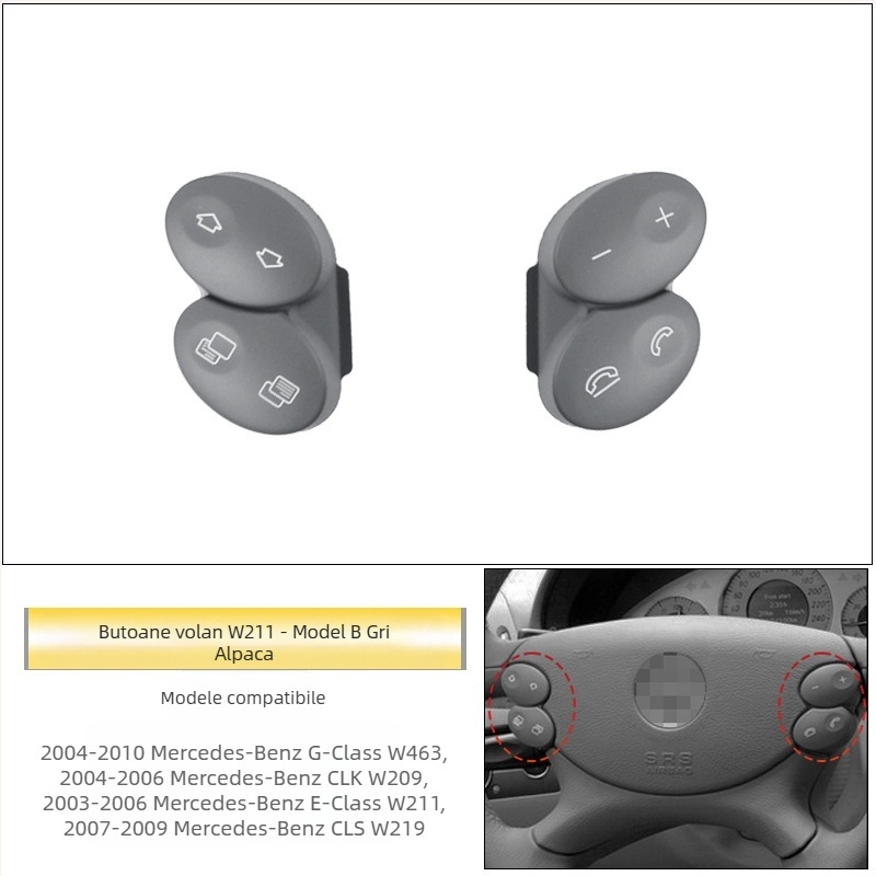 Potrivit pentru butoanele volanului vechi Mercedes-Benz E-Class W211 E200E260E300L, butoane volan multifuncționale