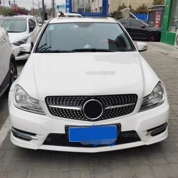 Compatibil cu grila frontală frontală Gymnopus AMG cu bară verticală GT modificată, compatibilă cu Mercedes-Benz C-Class W204, 2007-2014