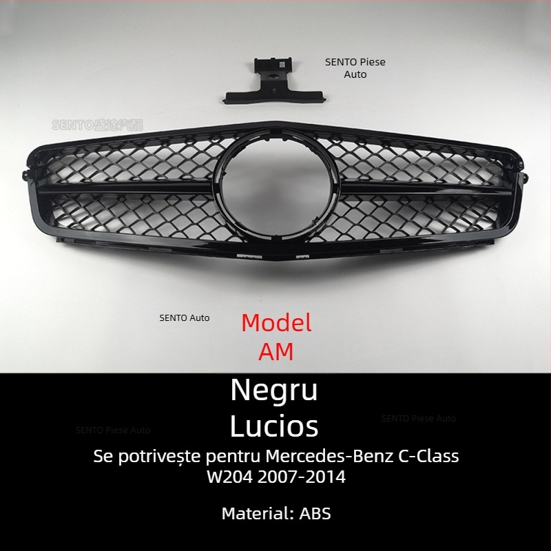 Compatibil cu grila frontală frontală Gymnopus AMG cu bară verticală GT modificată, compatibilă cu Mercedes-Benz C-Class W204, 2007-2014