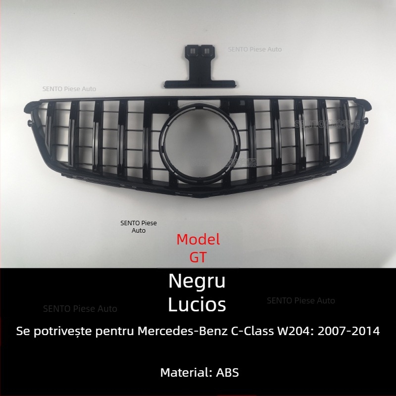 Compatibil cu grila frontală frontală Gymnopus AMG cu bară verticală GT modificată, compatibilă cu Mercedes-Benz C-Class W204, 2007-2014