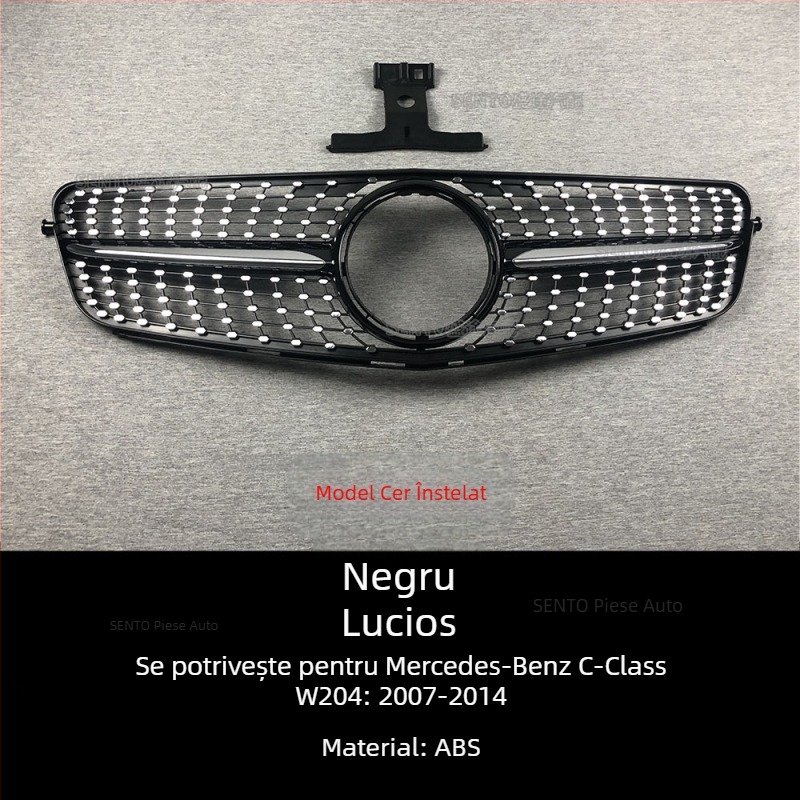 Compatibil cu grila frontală frontală Gymnopus AMG cu bară verticală GT modificată, compatibilă cu Mercedes-Benz C-Class W204, 2007-2014