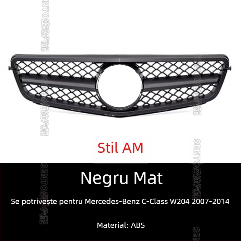Compatibil cu grila frontală frontală Gymnopus AMG cu bară verticală GT modificată, compatibilă cu Mercedes-Benz C-Class W204, 2007-2014
