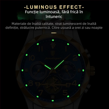 POEDAGAR elvețian brand multifuncțional nou bărbătesc ceas impermeabil luminos cuarț la modă comerț exterior 972