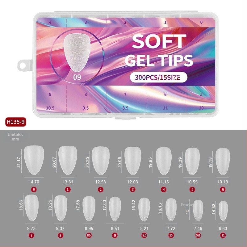 Piese de manichiură explozive transfrontaliere, ultra-scurte, înghețate, ultra-subțiri și fără urme, picături de apă, migdale, necultivate, patch-uri pentru unghii false