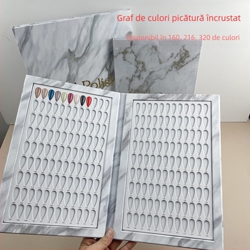 Placă de culori din marmură pentru manichiură, vânzare transfrontalieră, afișaj simplu cu card de culori, afișaj cu lipici pentru ojă, placă de afișare cu mostre