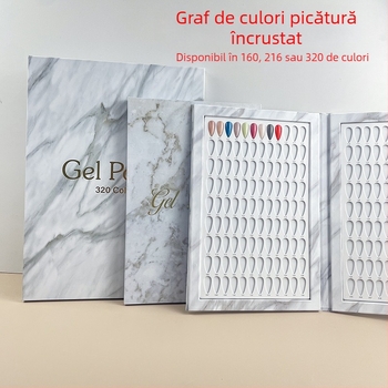 Placă de culori din marmură pentru manichiură, vânzare transfrontalieră, afișaj simplu cu card de culori, afișaj cu lipici pentru ojă, placă de afișare cu mostre
