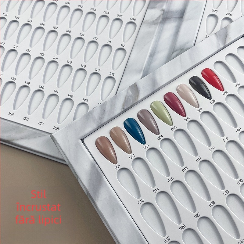 Placă de culori din marmură pentru manichiură, vânzare transfrontalieră, afișaj simplu cu card de culori, afișaj cu lipici pentru ojă, placă de afișare cu mostre