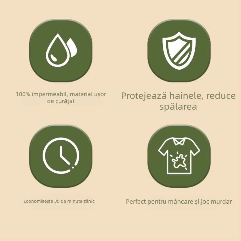 Salopă impermeabilă pentru copii, în stil danez, de toamnă și de iarnă, pentru bebeluși, anti-îmbrăcare, pentru scaun de masă, bavetă pentru mâncat