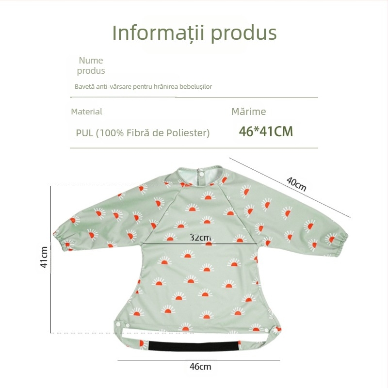 Salopă impermeabilă pentru copii, în stil danez, de toamnă și de iarnă, pentru bebeluși, anti-îmbrăcare, pentru scaun de masă, bavetă pentru mâncat
