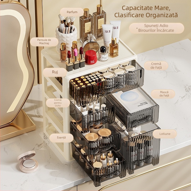 Cutie de depozitare tip sertar pentru birou, organizator de papetărie pentru dormitor, dulap de dosare pentru birou, comodă, cutie de depozitare pentru cosmetice