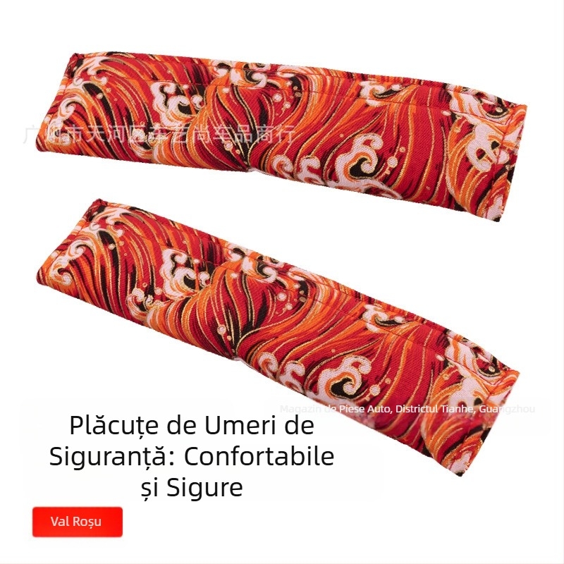 Husă de protecție pentru umăr auto, husă japoneză și pentru centura de siguranță pentru moară de vânt, husă de protecție auto, husă decorativă pentru centura de siguranță
