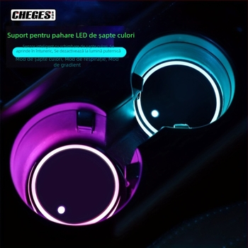 Covoraș auto luminos colorat cu LED-uri, covoraș interior antiderapant, lumină atmosferică decorativă cu inducție automată pentru mașină