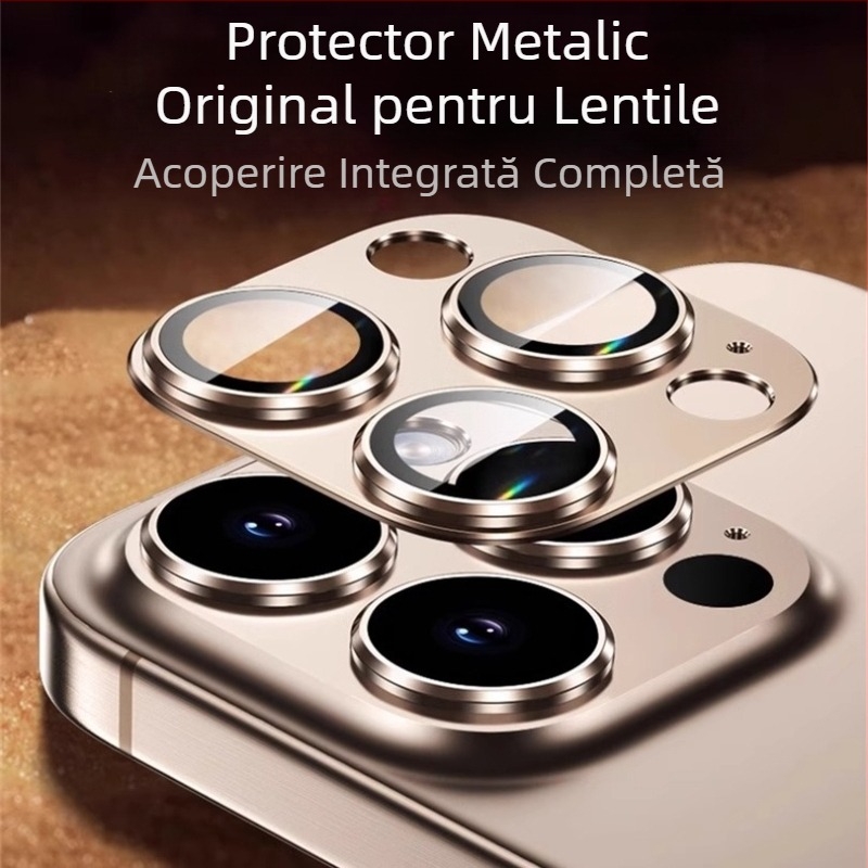 Folie de lentilă Apple 16Promax, autocolant pentru camera spate a iPhone 16, plus inel metalic pentru lentilă, folie cu acoperire completă