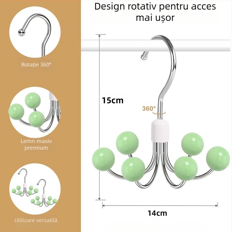 Cârlig cu șase gheare, umeraș multifuncțional de uz casnic, depozitare lenjerie intimă, artefact, dulap de dormitor, cârlig rotativ la 360 de grade