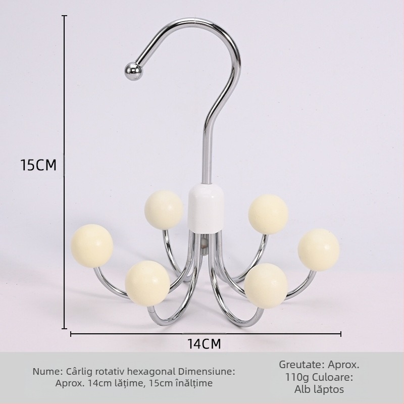 Cârlig cu șase gheare, umeraș multifuncțional de uz casnic, depozitare lenjerie intimă, artefact, dulap de dormitor, cârlig rotativ la 360 de grade