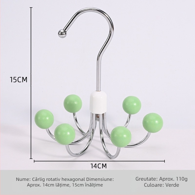 Cârlig cu șase gheare, umeraș multifuncțional de uz casnic, depozitare lenjerie intimă, artefact, dulap de dormitor, cârlig rotativ la 360 de grade