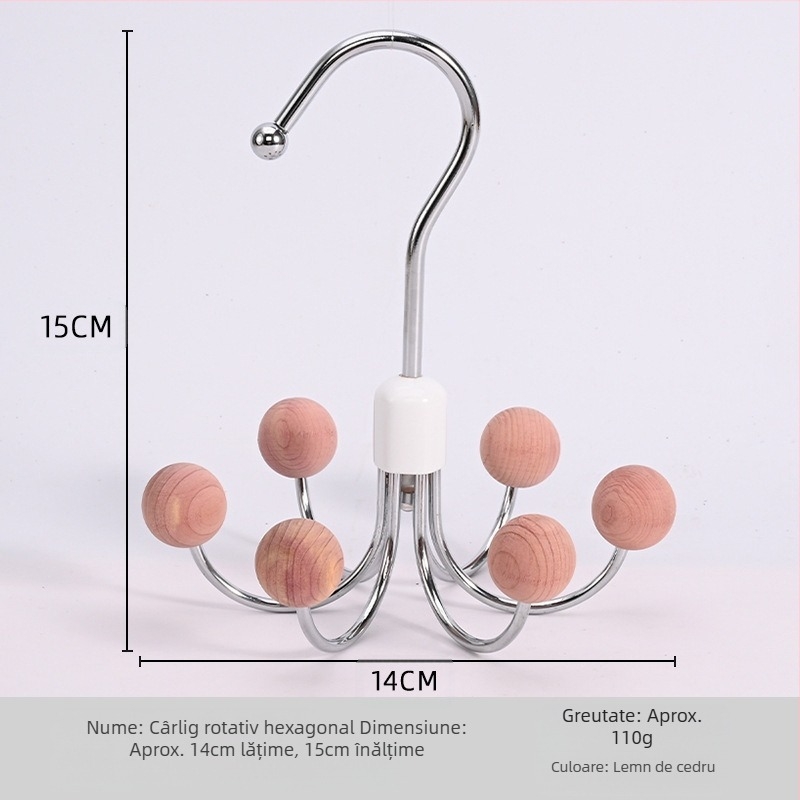 Cârlig cu șase gheare, umeraș multifuncțional de uz casnic, depozitare lenjerie intimă, artefact, dulap de dormitor, cârlig rotativ la 360 de grade