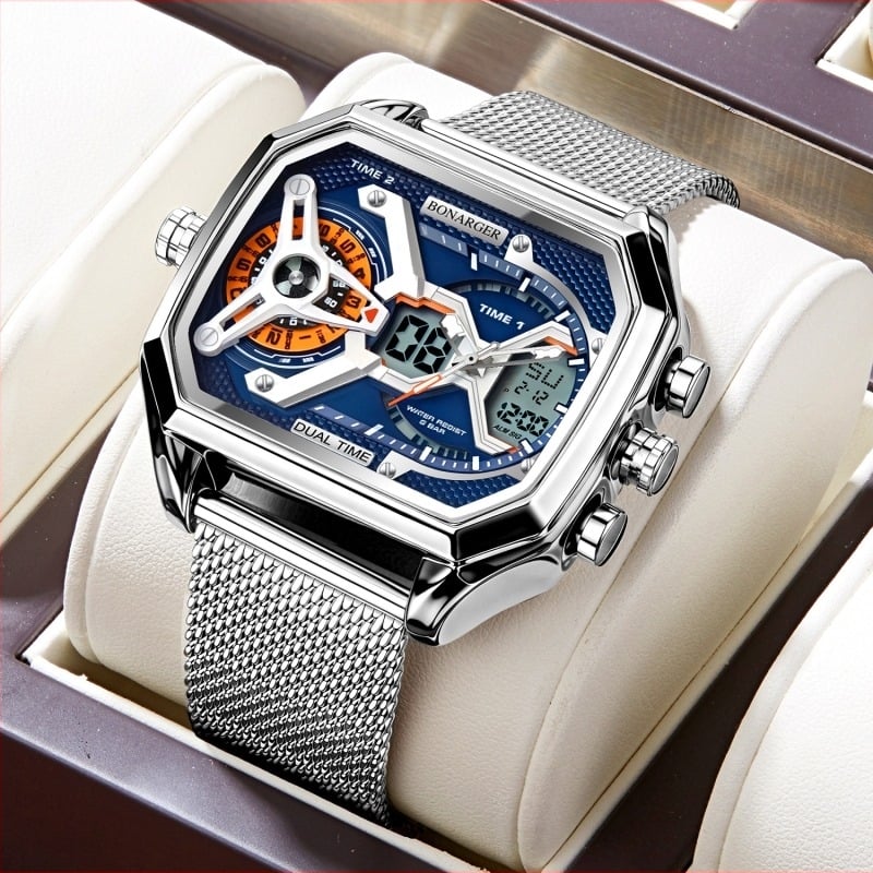 Ceas electronic impermeabil pentru bărbați, cu cadran mare, popular în Europa și America, cu cadran gol, trend la modă, multifuncțional, sport, studenți