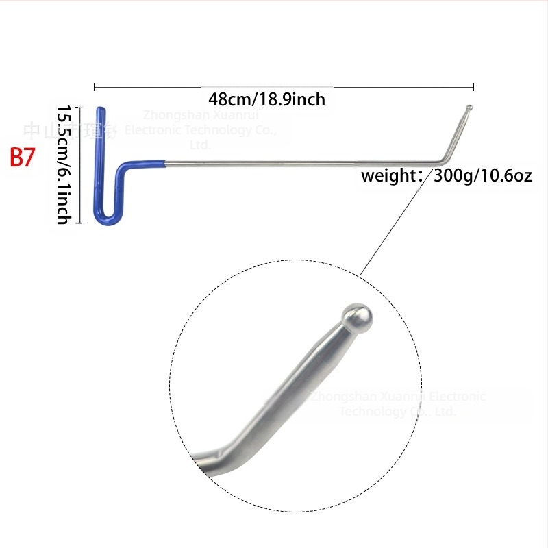 Costum pentru tija superioară, scule de reparare a zgârieturilor din tablă auto, costum pentru marcarea gropilor, bară de rangă, instrument de reparare auto fără vopsea