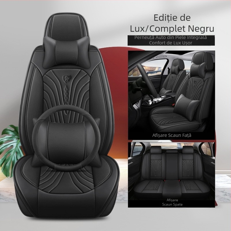 Pernă auto nouă, complet înconjurată, pernă universală pentru patru anotimpuri, husă de scaun specială respirabilă din piele perforată, pernă de scaun auto de vară