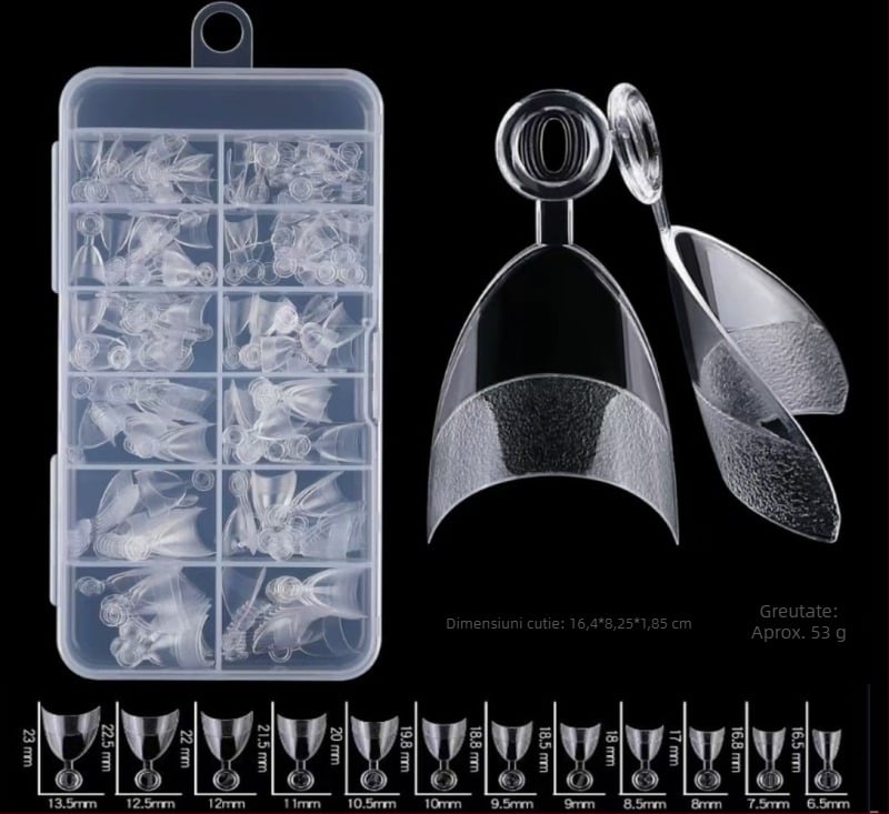 Nail Art transfrontalier Nail Art scurtă, non-șlefuire, europeană și americană, jumătate de băț, mată, deget, 600 buc, artă franceză pentru unghii