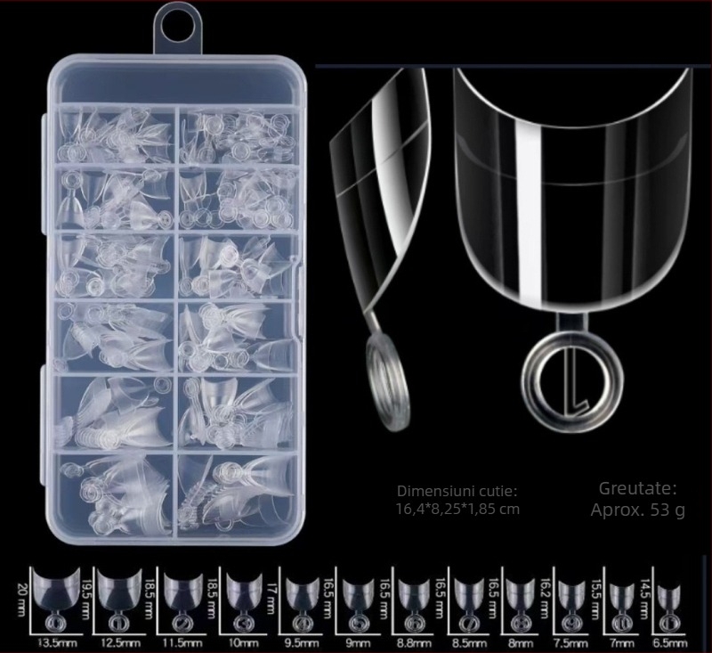 Nail Art transfrontalier Nail Art scurtă, non-șlefuire, europeană și americană, jumătate de băț, mată, deget, 600 buc, artă franceză pentru unghii