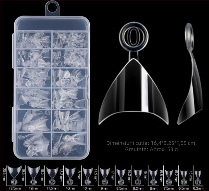 Nail Art transfrontalier Nail Art scurtă, non-șlefuire, europeană și americană, jumătate de băț, mată, deget, 600 buc, artă franceză pentru unghii