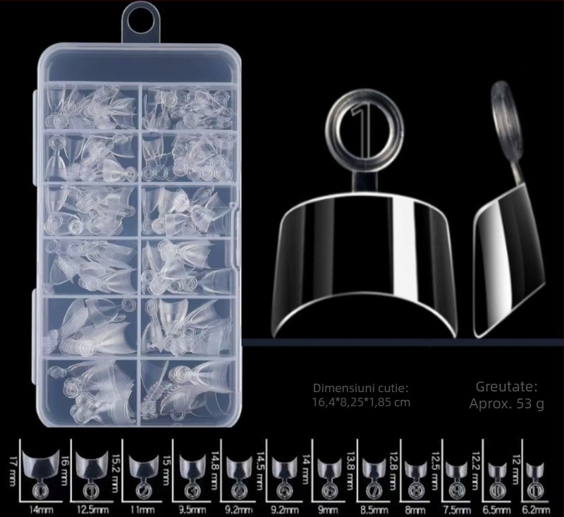 Nail Art transfrontalier Nail Art scurtă, non-șlefuire, europeană și americană, jumătate de băț, mată, deget, 600 buc, artă franceză pentru unghii