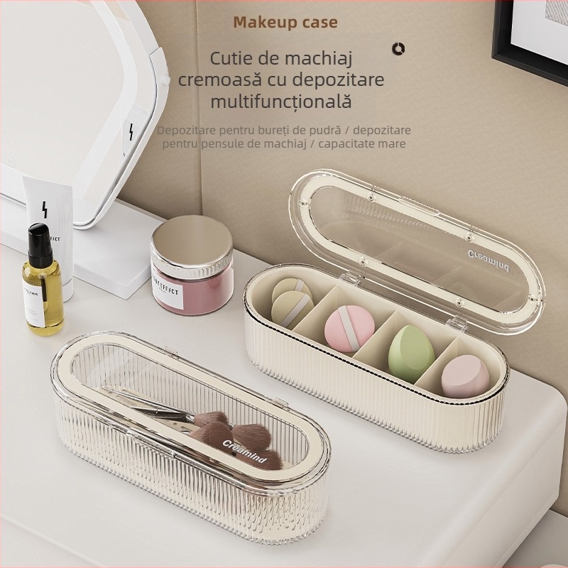 Machiaj pensule depozitare cutie Advanced Sense pudră Puff pensulă frumusețe ou commodă desktop cu capac praf perie sprâncene cutie potrivită