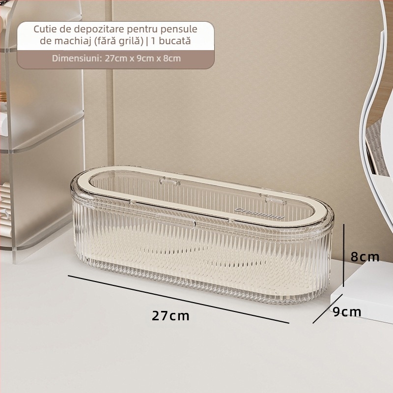 Machiaj pensule depozitare cutie Advanced Sense pudră Puff pensulă frumusețe ou commodă desktop cu capac praf perie sprâncene cutie potrivită