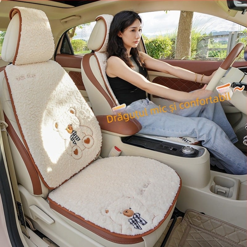 Pernă auto plush cald husă de scaun de iarnă desene animate drăguț zeiță pernă auto jumătate pachet pernă scaun auto en-gros