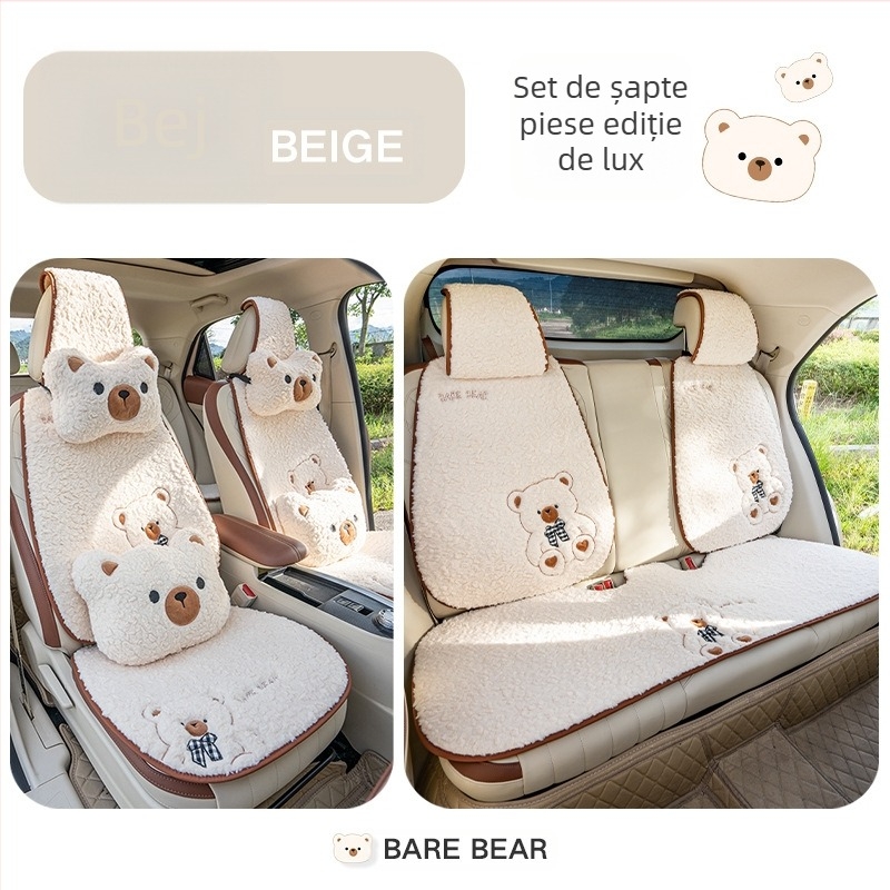 Pernă auto plush cald husă de scaun de iarnă desene animate drăguț zeiță pernă auto jumătate pachet pernă scaun auto en-gros