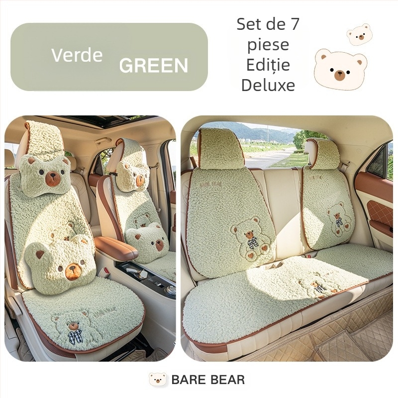 Pernă auto plush cald husă de scaun de iarnă desene animate drăguț zeiță pernă auto jumătate pachet pernă scaun auto en-gros