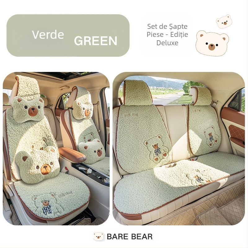 Pernă auto plush cald husă de scaun de iarnă desene animate drăguț zeiță pernă auto jumătate pachet pernă scaun auto en-gros