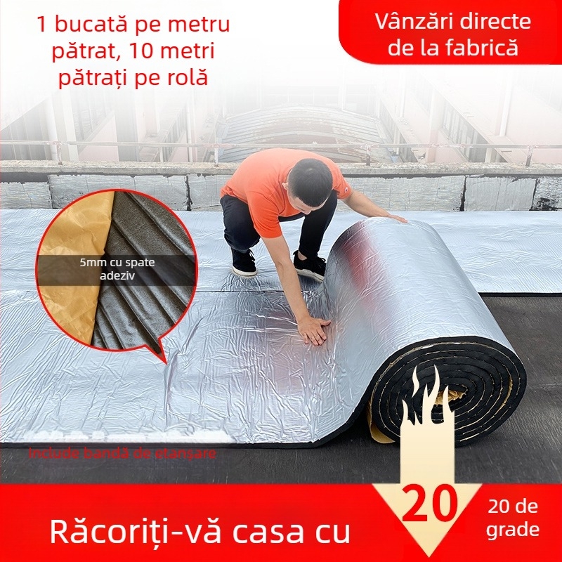 Izolație acoperiș bumbac rezistent la temperaturi ridicate, pânză ignifugă, acoperiș, folie izolatoare pentru tavan, cameră de soare, placă izolatoare autoadezivă pentru acoperiș