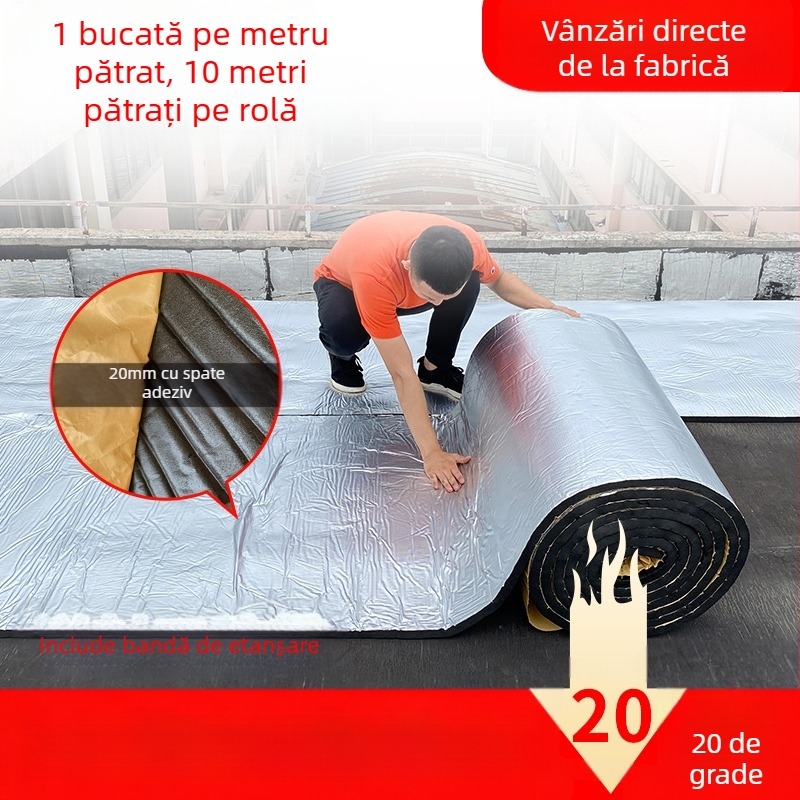 Izolație acoperiș bumbac rezistent la temperaturi ridicate, pânză ignifugă, acoperiș, folie izolatoare pentru tavan, cameră de soare, placă izolatoare autoadezivă pentru acoperiș