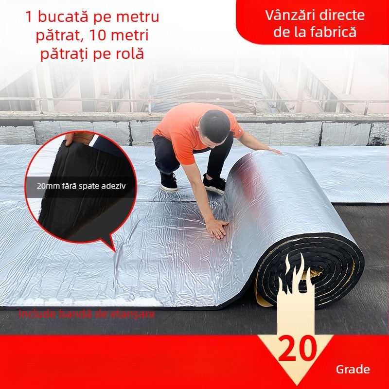 Izolație acoperiș bumbac rezistent la temperaturi ridicate, pânză ignifugă, acoperiș, folie izolatoare pentru tavan, cameră de soare, placă izolatoare autoadezivă pentru acoperiș