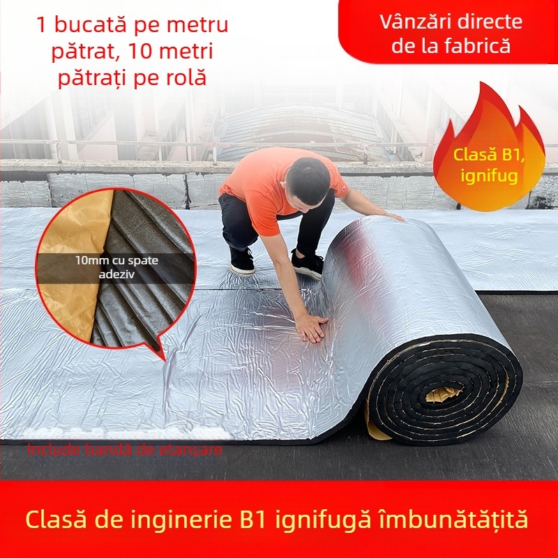 Izolație acoperiș bumbac rezistent la temperaturi ridicate, pânză ignifugă, acoperiș, folie izolatoare pentru tavan, cameră de soare, placă izolatoare autoadezivă pentru acoperiș
