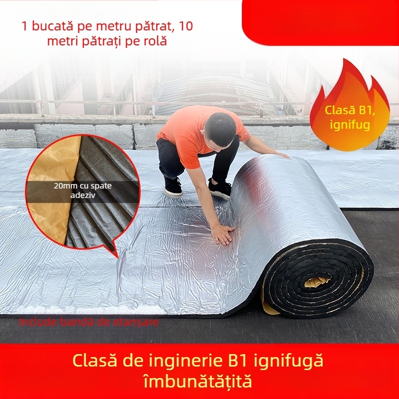 Izolație acoperiș bumbac rezistent la temperaturi ridicate, pânză ignifugă, acoperiș, folie izolatoare pentru tavan, cameră de soare, placă izolatoare autoadezivă pentru acoperiș