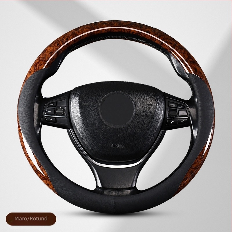 Husă volan auto, model lemn de piersică, pentru patru sezoane, universală, antiderapantă, absorbantă de transpirație, de înaltă calitate, populară, decorativă, de vară, pentru bărbați