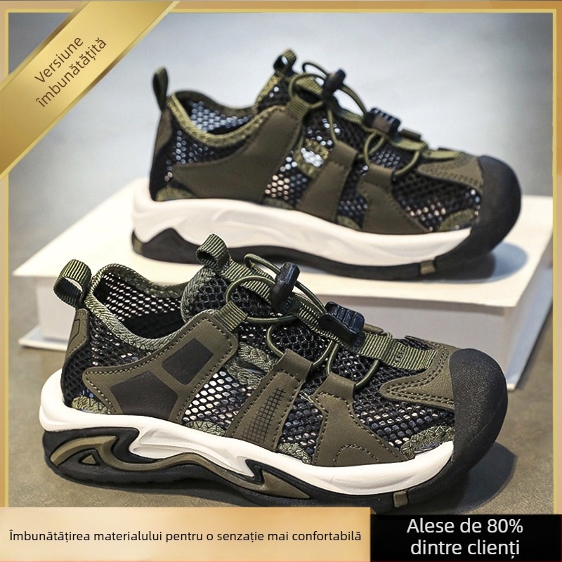 Hongxing Kidsren's Shoes Sandale pentru copii Băieți 2025 Noua vară sport în aer liber cu plasă unică Pantofi pentru copii de mărime medie și mare
