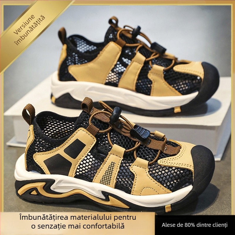 Hongxing Kidsren's Shoes Sandale pentru copii Băieți 2025 Noua vară sport în aer liber cu plasă unică Pantofi pentru copii de mărime medie și mare