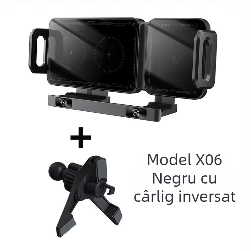 Suport auto pliabil pentru telefon mobil, cu ecran orizontal rotativ, încărcare rapidă wireless, suport pentru navigație auto, cu logo imprimat, priză de aer