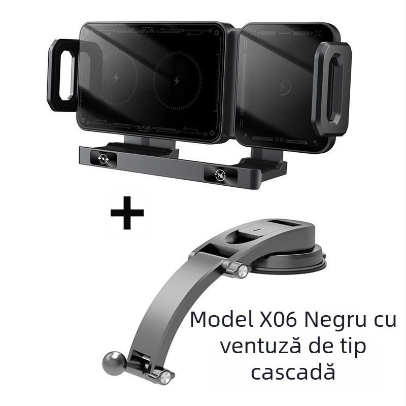 Suport auto pliabil pentru telefon mobil, cu ecran orizontal rotativ, încărcare rapidă wireless, suport pentru navigație auto, cu logo imprimat, priză de aer