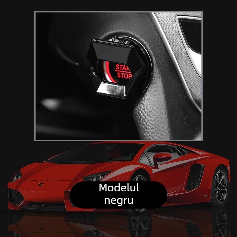 Autocolant decorativ de pornire cu un singur buton, capac protector pentru comutator de aprindere, modificare interioară auto, inel decorativ sport, cool run, mașină universală