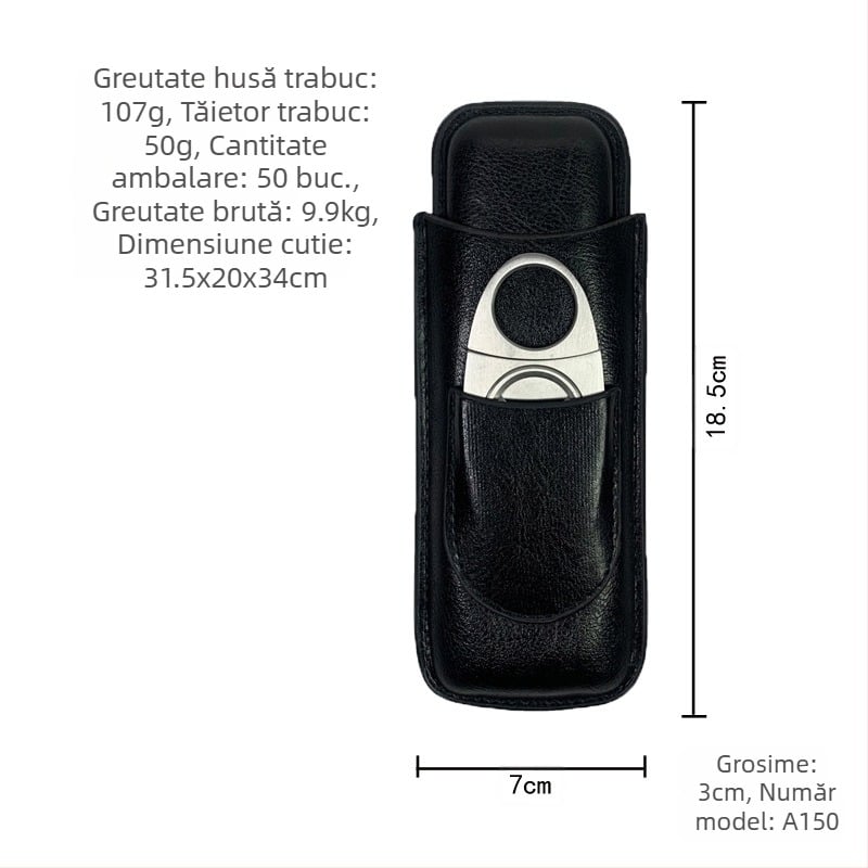 Set de trabucuri asamblat, foarfecă pentru trabucuri, hidratant personalizat pentru trabucuri, husă din piele pentru trabucuri, husă de protecție pentru depozitare